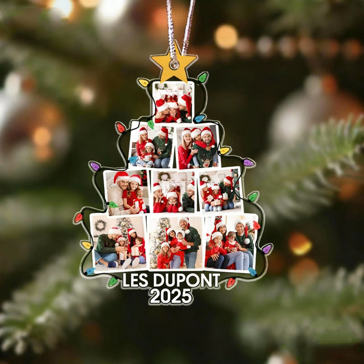 Ornement d'arbre généalogique photo personnalisé, ornement d'arbre de Noël 2025