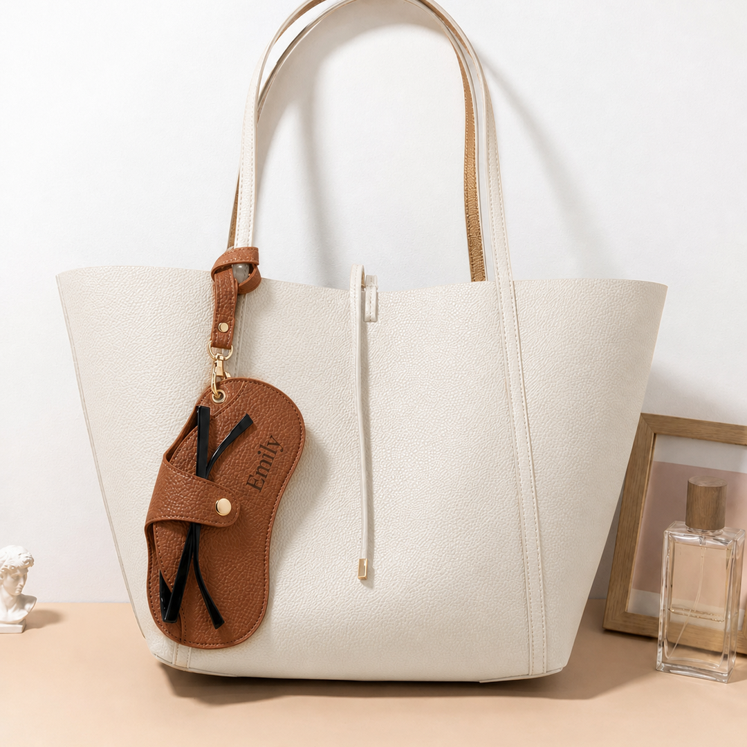 Étui à lunettes en cuir personnalisé avec un prénom, cadeau pour elle ou lui
