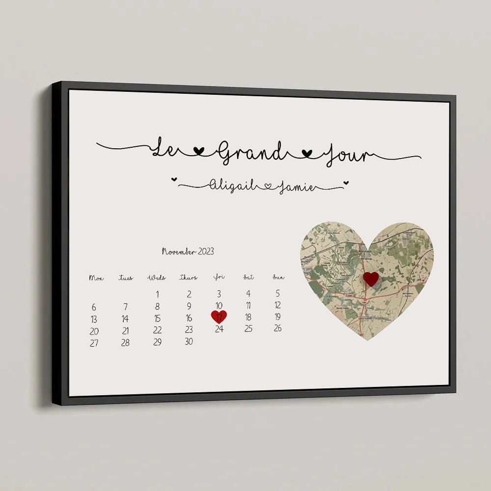 Carte de mariage encadrée personnalisée pour couple