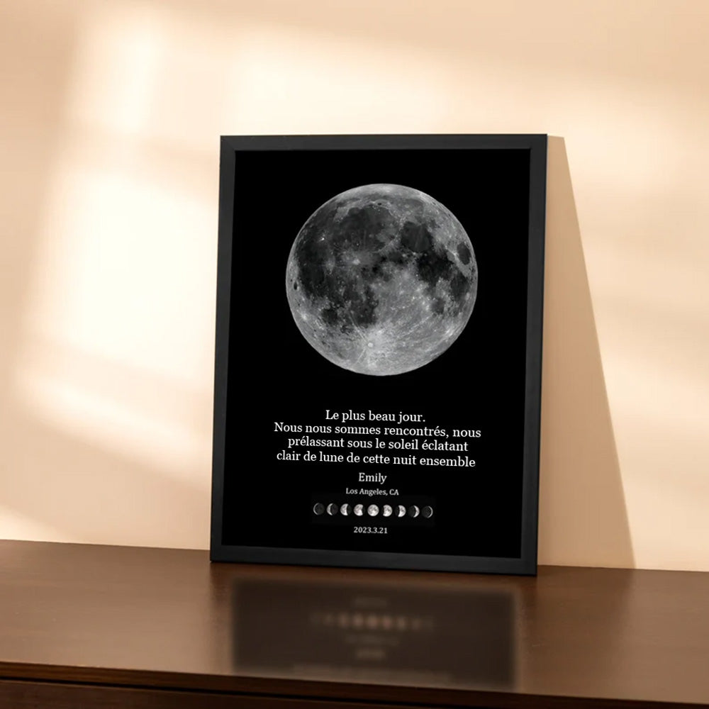 Carte de la lune du jour où je t'ai rencontré Pour Couple