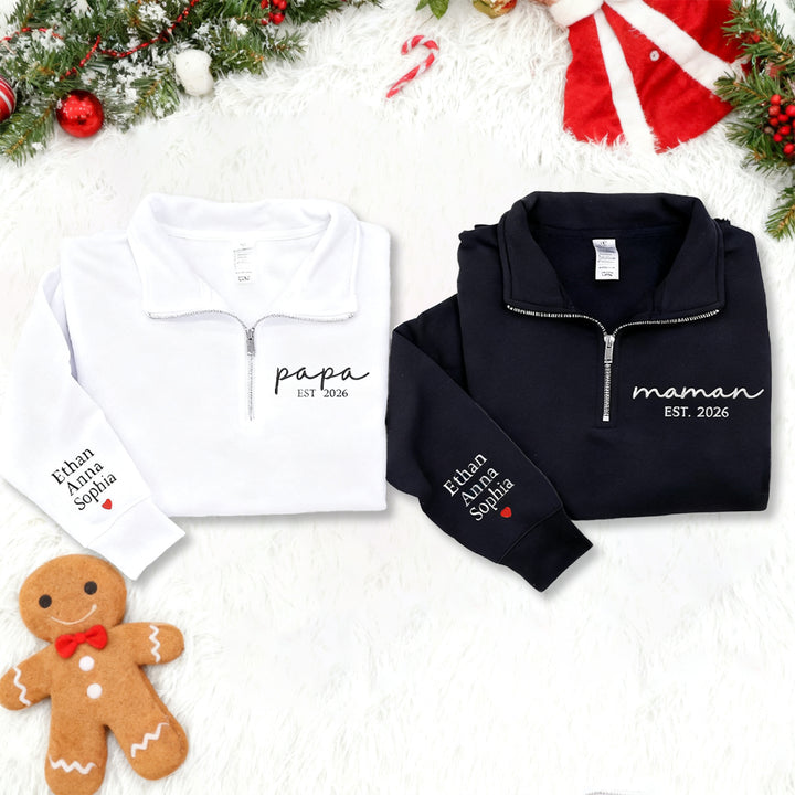 Sweat-shirts personnalisés pour maman et papa, cadeaux pour maman et papa