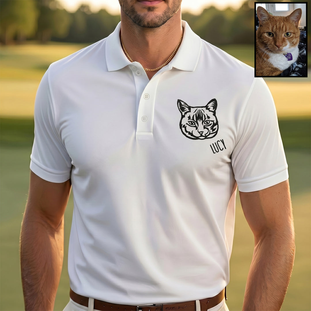 Polo avec portrait d'animal brodé – Un cadeau pour les amoureux des animaux