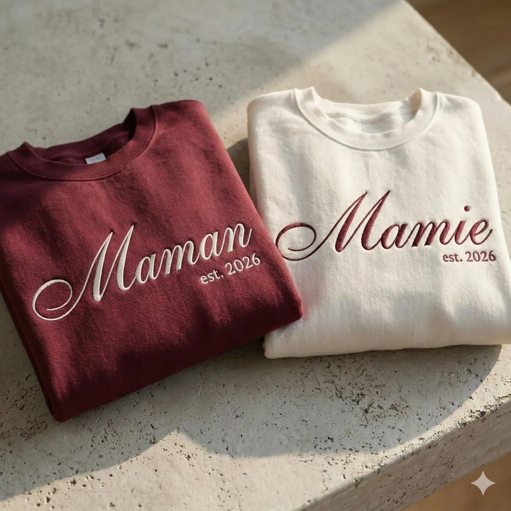 Sweatshirt Brodé pour maman- Cadeau Parfait pour la Fête des Mères