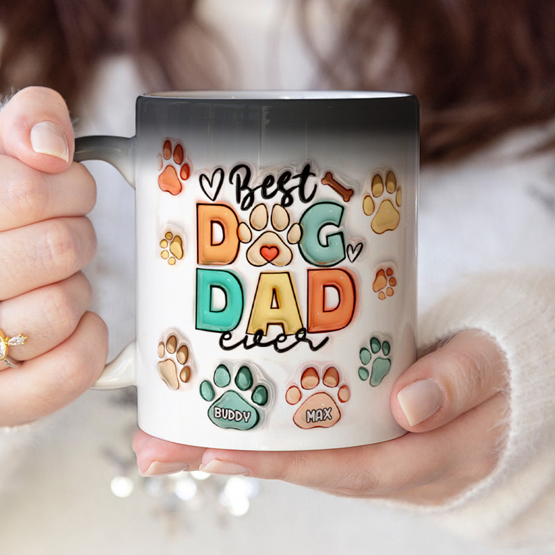 DOG DAD-Tasse magique personnalisée 3D - Famille Cdeau pour PAPA