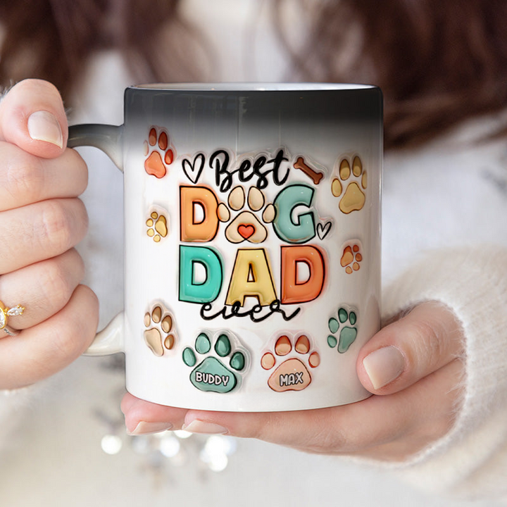 DOG DAD-Tasse magique personnalisée 3D - Famille Cdeau pour PAPA