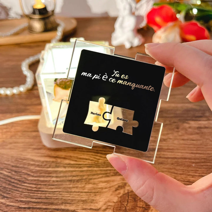 Veilleuse acrylique avec photo personnalisée,pour couple