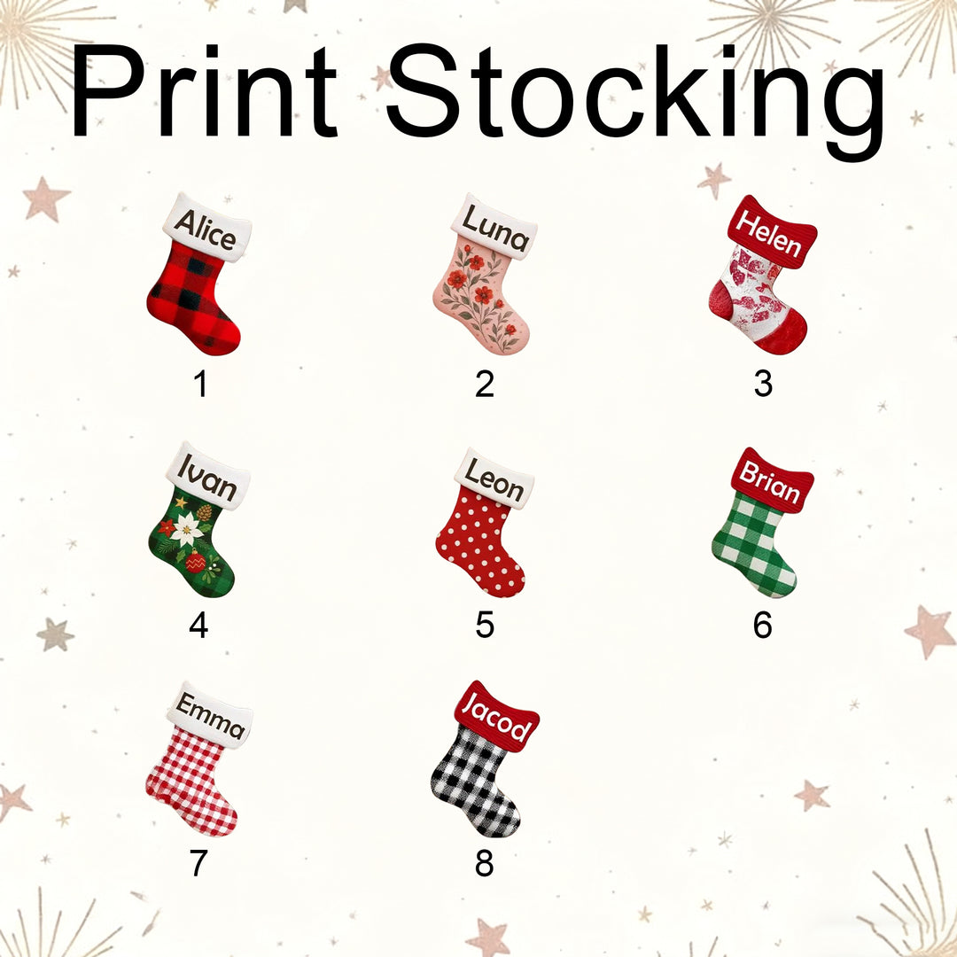 Bas de Noël personnalisés en acrylique avec noms de famille