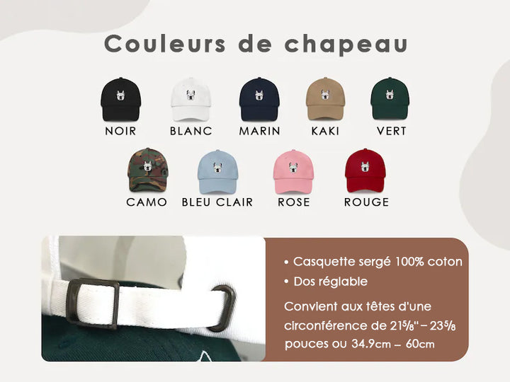 Chapeau pour animaux de compagnie brodé personnalisé