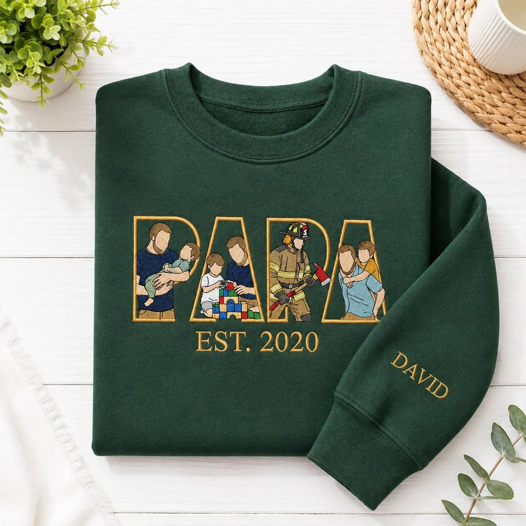 T-shirts et sweat personnalisés brodés à partir de photos, fête des pères