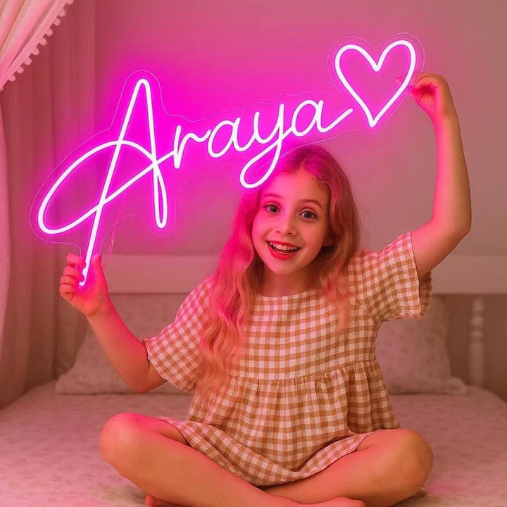 Enseigne néon personnalisée avec un prénom – Un cadeau de Noël pour la famille
