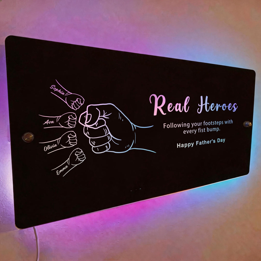 Lampe miroir personnalisée Papa & Enfants-Cadeau pour la Fête des Pères