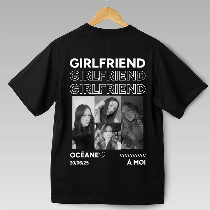 T-shirt personnalisé vintage,boyfriend & girlfriend，Petit ami &Petite amie