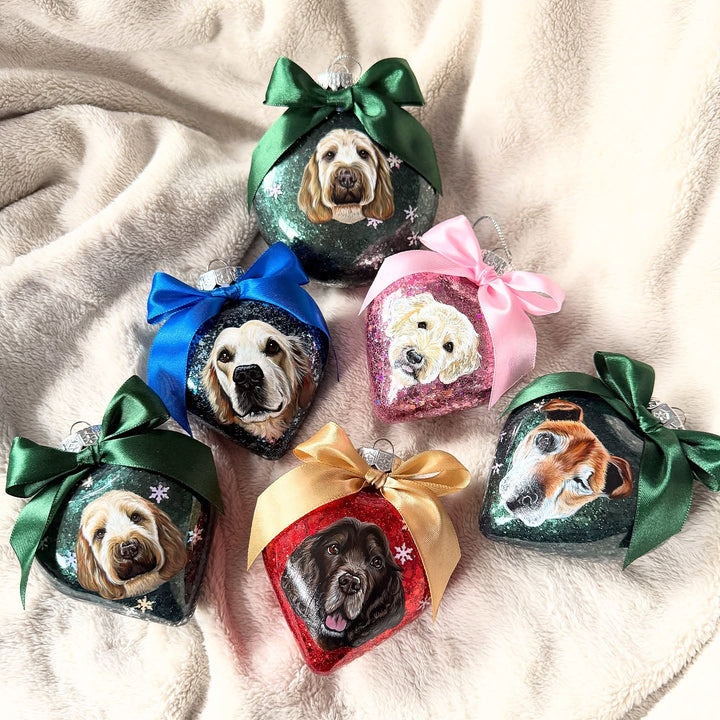 50 % de réduction sur les boules de Noël avec portraits d'animaux