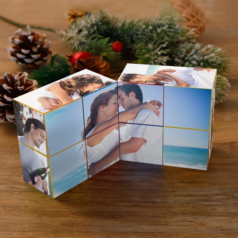 Cube Rubik personnalisé avec photo, cube photo infini et dessin animé, cube photo pliable pour couple, cadeau idéal pour Noël