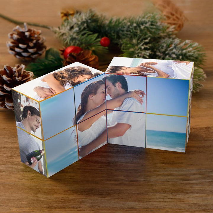Cube Rubik personnalisé avec photo, cube photo infini et dessin animé, cube photo pliable pour couple, cadeau idéal pour Noël