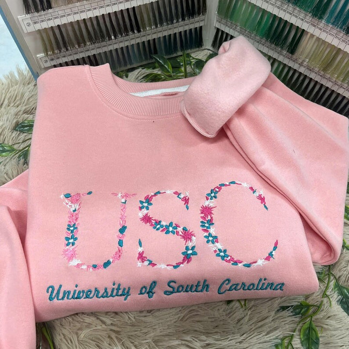 Sweat-shirt et sweat à capuche fleuris personnalisés pour collège - Brodés avec la fierté de VOTRE école