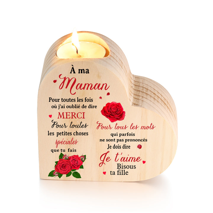 À Ma Maman - Bougeoir en Bois sans bougie