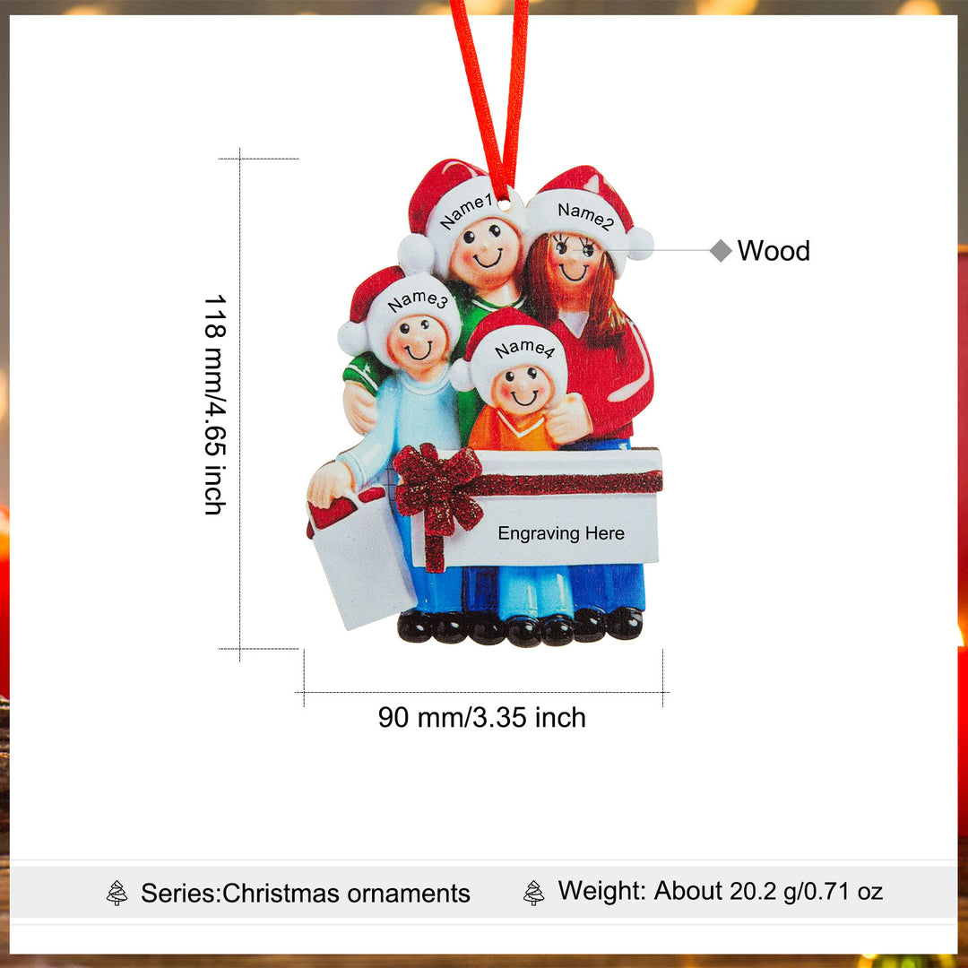 Ornements personnalisé de Noël poupées 3-5 prénoms et texte