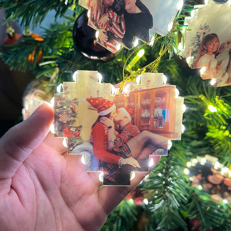 Lampe de collage de photos en forme de cœur personnalisée avec photos