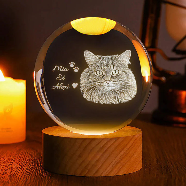Boule de cristal photo 3D personnalisée, cadeau pour votre amour