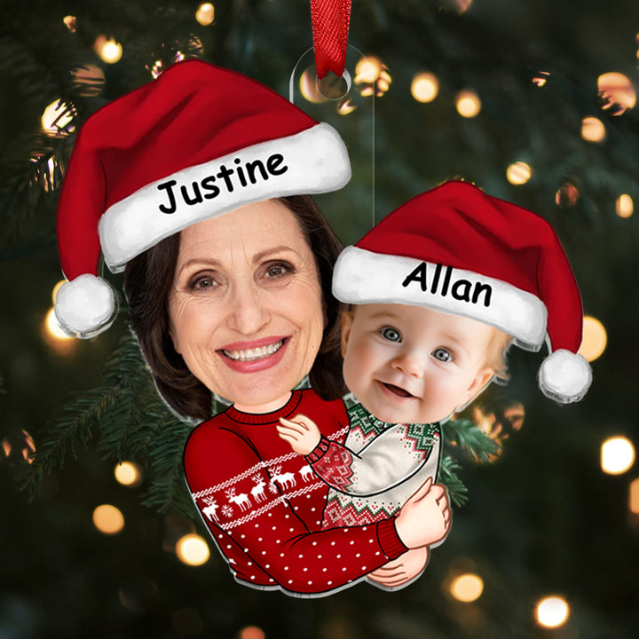Personalized Christmas Ornament Custom 2 Names & Photos