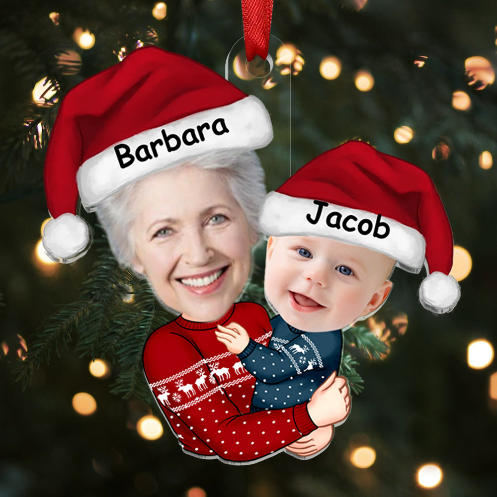 Personalized Christmas Ornament Custom 2 Names & Photos