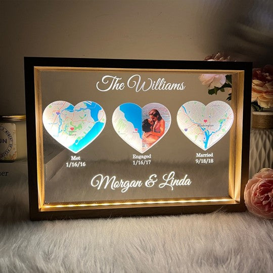 Cadre Notre histoire d'amour - Timeline Lightbox personnalisée