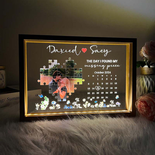 Le jour où j'ai retrouvé ma pièce manquante Lightbox Cadeau personnalisé