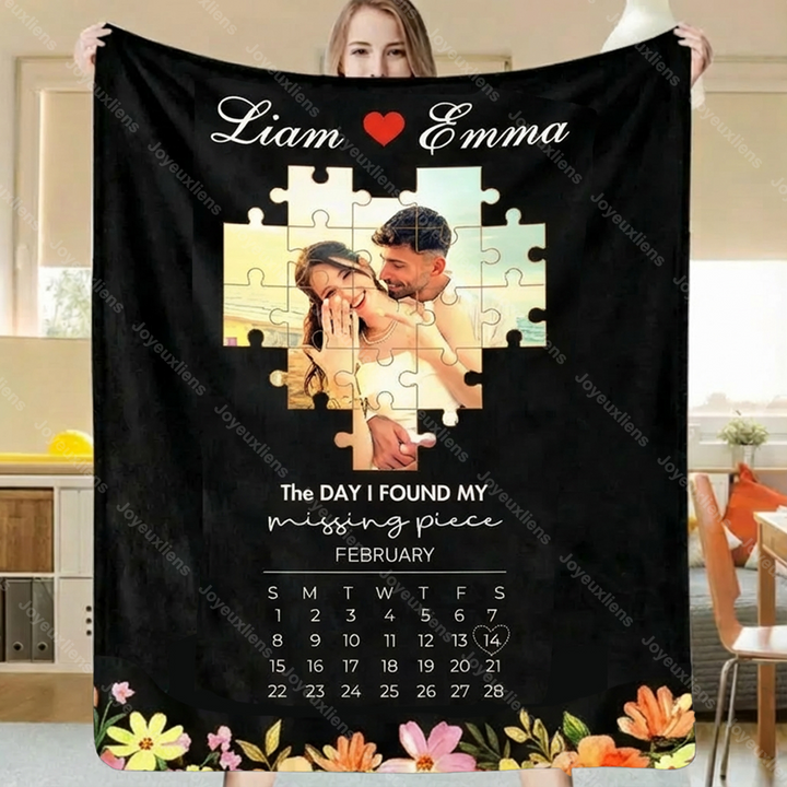 Couverture personnalisée « Le jour où j'ai retrouvé ma pièce manquante » pour couple