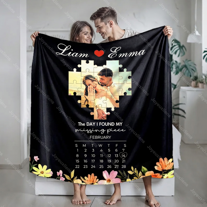 Couverture personnalisée « Le jour où j'ai retrouvé ma pièce manquante » pour couple