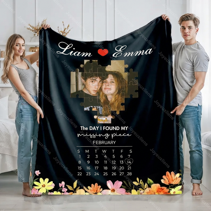 Couverture personnalisée « Le jour où j'ai retrouvé ma pièce manquante » pour couple