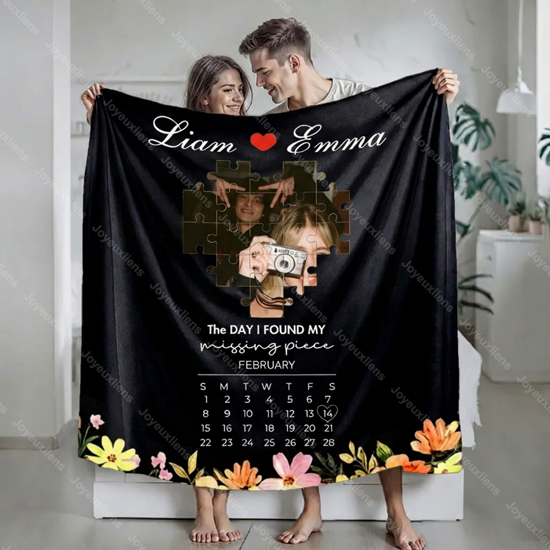Couverture personnalisée « Le jour où j'ai retrouvé ma pièce manquante » pour couple