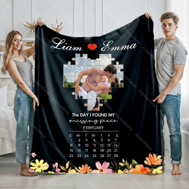 Couverture personnalisée « Le jour où j'ai retrouvé ma pièce manquante » pour couple