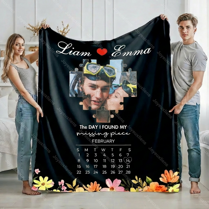 Couverture personnalisée « Le jour où j'ai retrouvé ma pièce manquante » pour couple