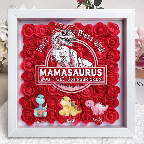 Ne plaisantez pas avec Mamasaurus, vous serez frappé par le Jurasskick - Boîte à fleurs personnalisée