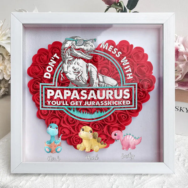 Ne plaisantez pas avec Mamasaurus, vous serez frappé par le Jurasskick - Boîte à fleurs personnalisée