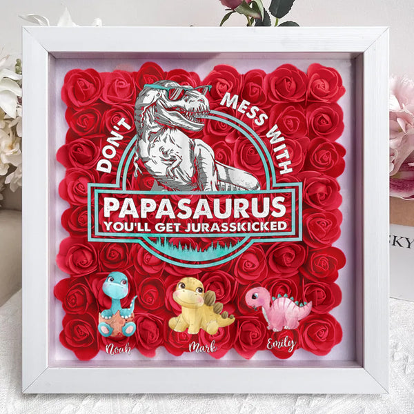 Ne plaisantez pas avec Mamasaurus, vous serez frappé par le Jurasskick - Boîte à fleurs personnalisée