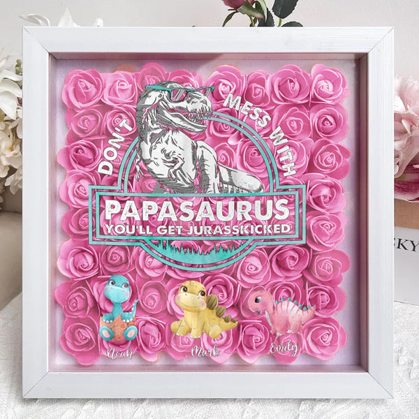 Ne plaisantez pas avec Mamasaurus, vous serez frappé par le Jurasskick - Boîte à fleurs personnalisée