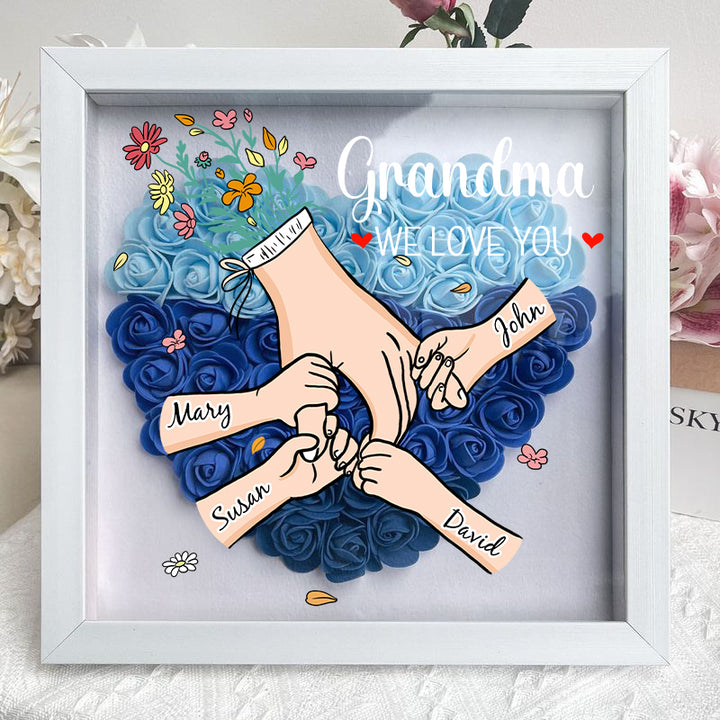 L'amour familial fleurit pour toujours – Boîte à fleurs personnalisée pour maman et grand-mère avec nom