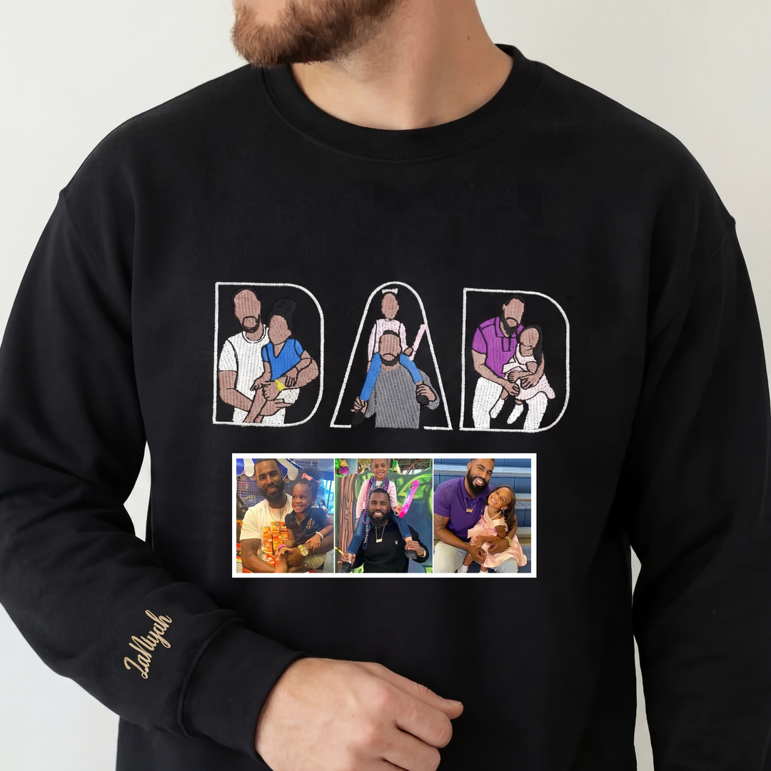 T-shirt, sweat-shirt ou hoodie personnalisé avec photo brodée — Cadeau pour la fête des pères