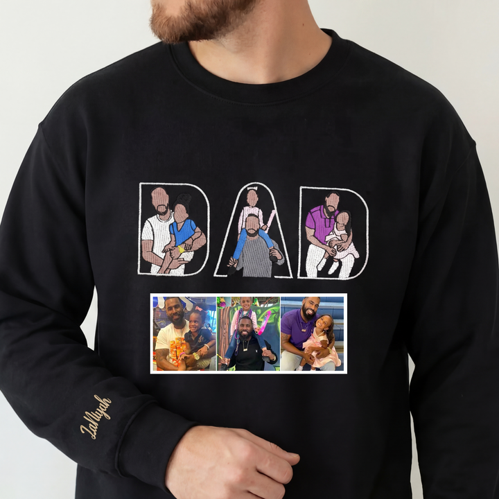 T-shirt, sweat-shirt ou hoodie personnalisé avec photo brodée — Cadeau pour la fête des pères