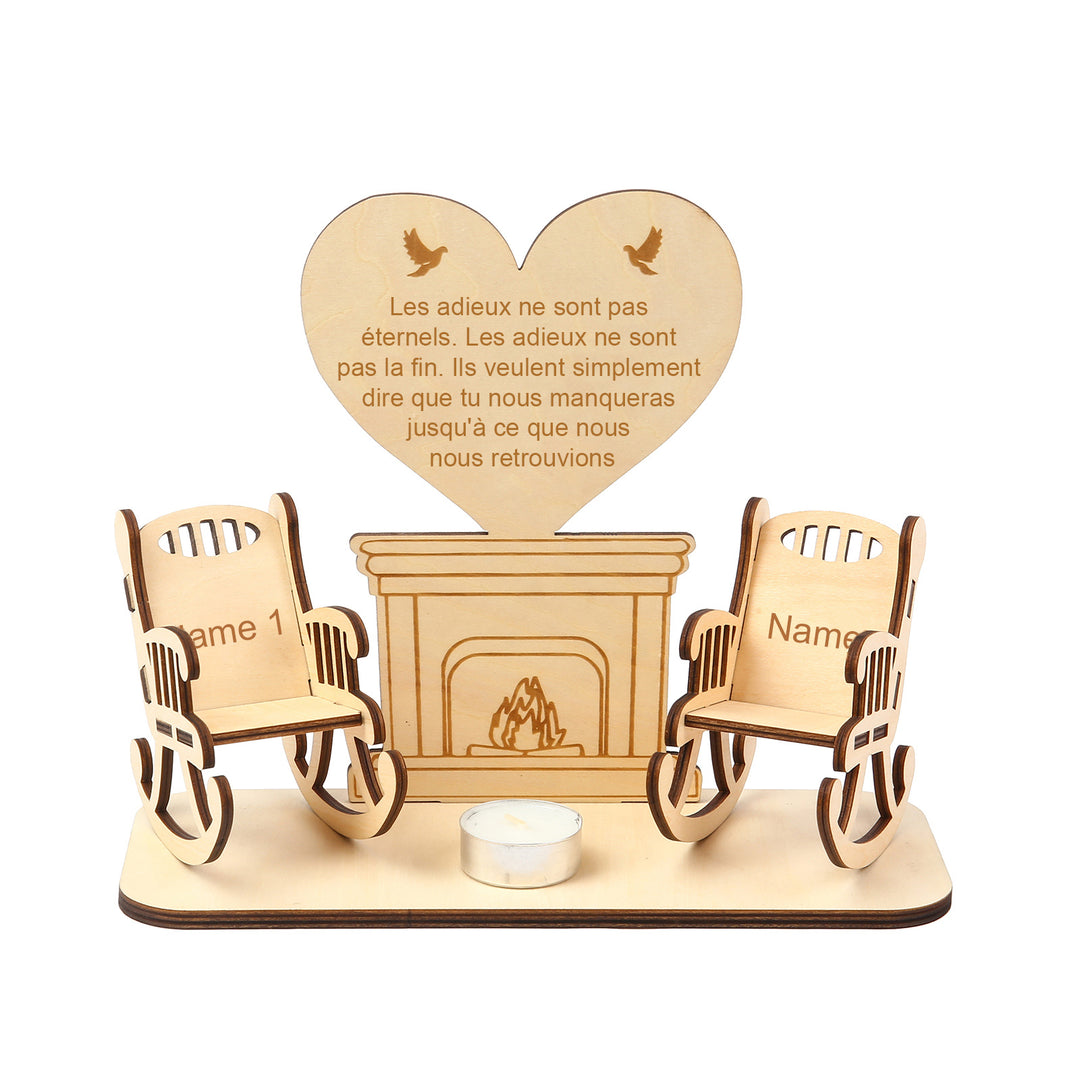 Ornements Chaise avec 2 nom Personnalisé Commémorative