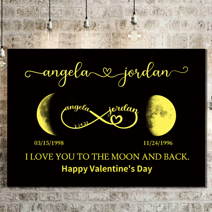 Cadre lune personnalisable avec texte et date