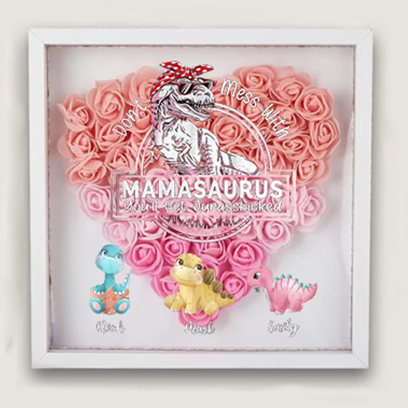 Ne plaisantez pas avec Mamasaurus, vous serez frappé par le Jurasskick - Boîte à fleurs personnalisée
