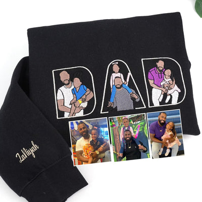 T-shirt, sweat-shirt ou hoodie personnalisé avec photo brodée — Cadeau pour la fête des pères