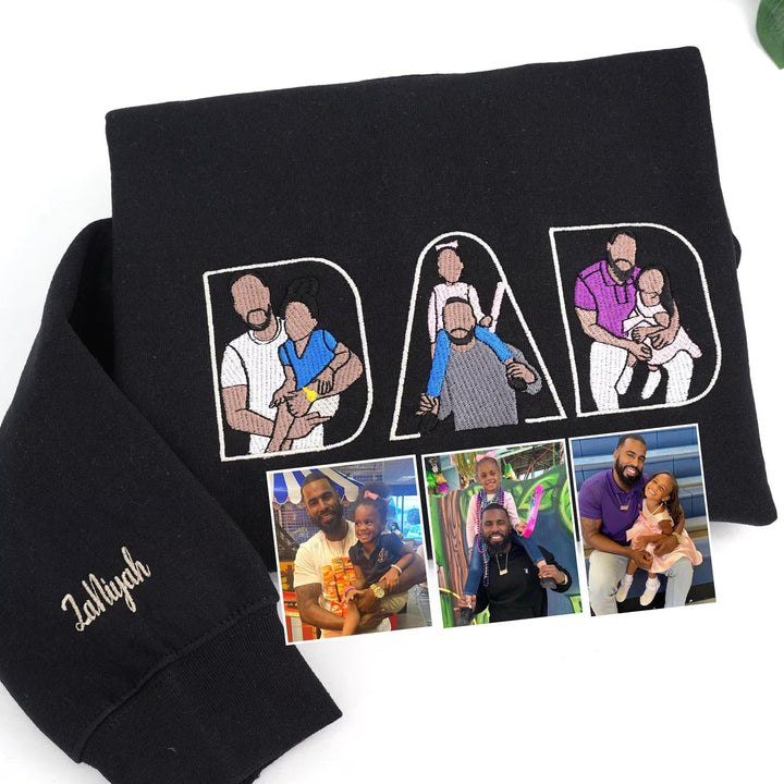 T-shirt, sweat-shirt ou hoodie personnalisé avec photo brodée — Cadeau pour la fête des pères