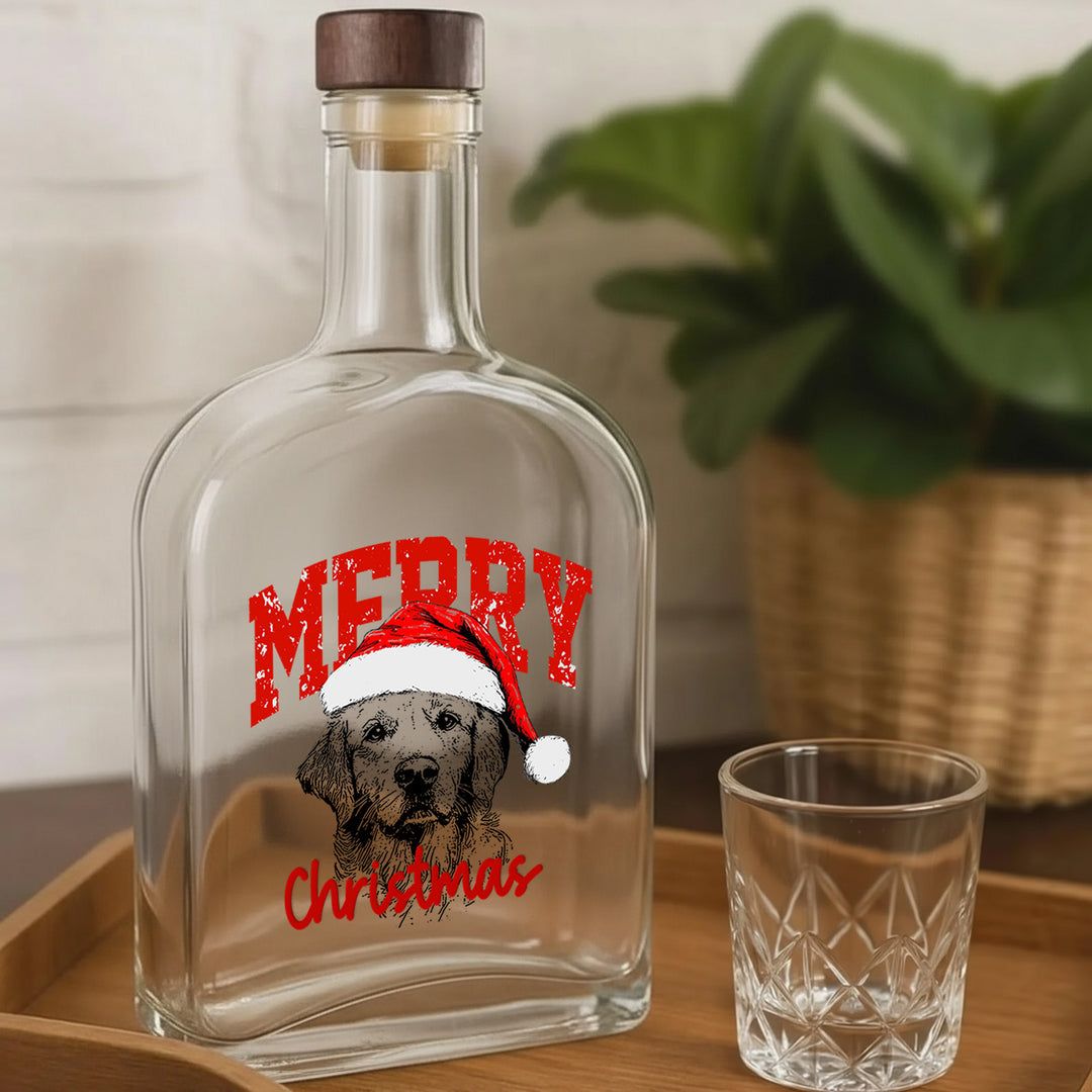 Bouteille de whisky personnalisée avec portrait d'animal de compagnie pour Noël 2025