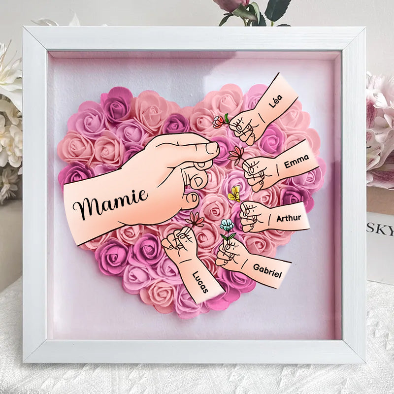 Cadeau Souvenir pour Maman – Boîtes à fleurs personnalisées avec 8 noms et motifs floraux