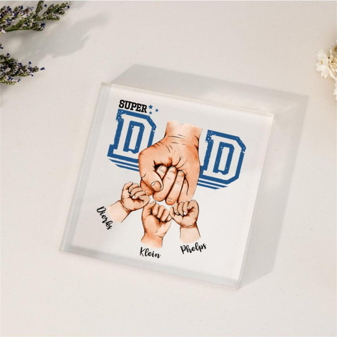 Cadeaux pour papa, prénoms personnalisés en acrylique pour papa et enfants