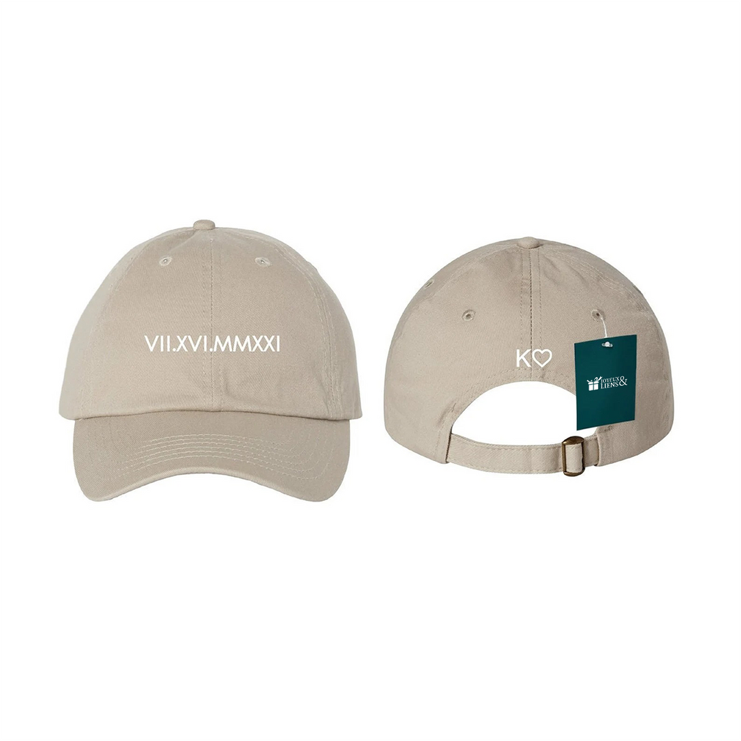 Casquette brodée personnalisée avec chiffres romains